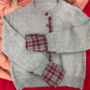 Women's Round Neck Patchwork Sweater, Loose Knit Top for Autumn and Winter